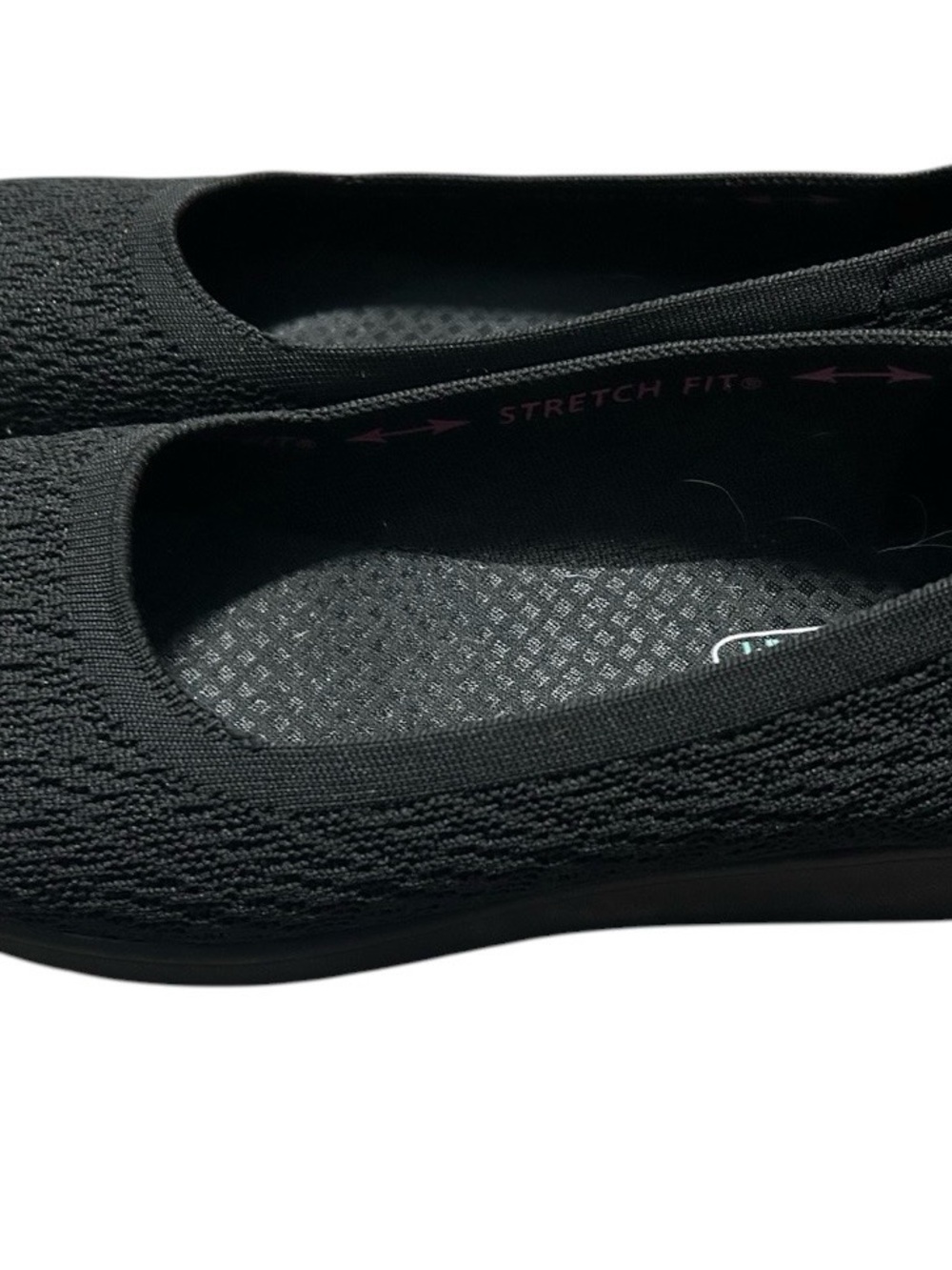 Skechers Women's Black Knit Slip-On Memory Foam Flats Sz 9 - Picture 2 of 5